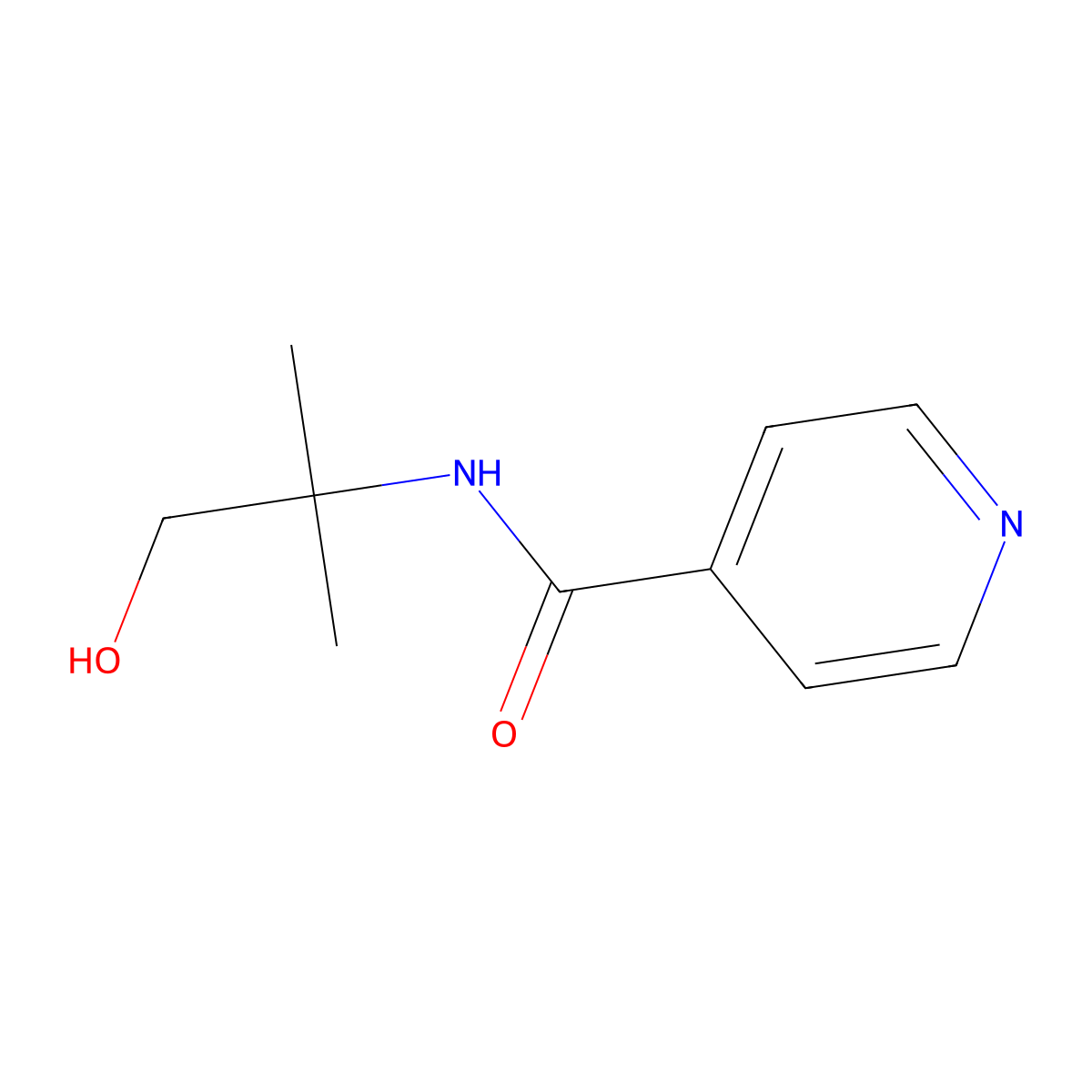 N-(1-hydroxy-2-methylpropan-2-yl)pyridine-4-carboxamide molecular structure, CAS 81603-52-3
