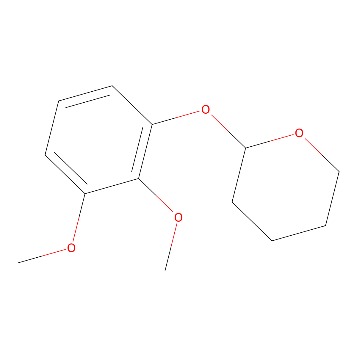2H-Pyran, 2-(2,3-dimethoxyphenoxy)tetrahydro- molecular structure, CAS 81603-62-5
