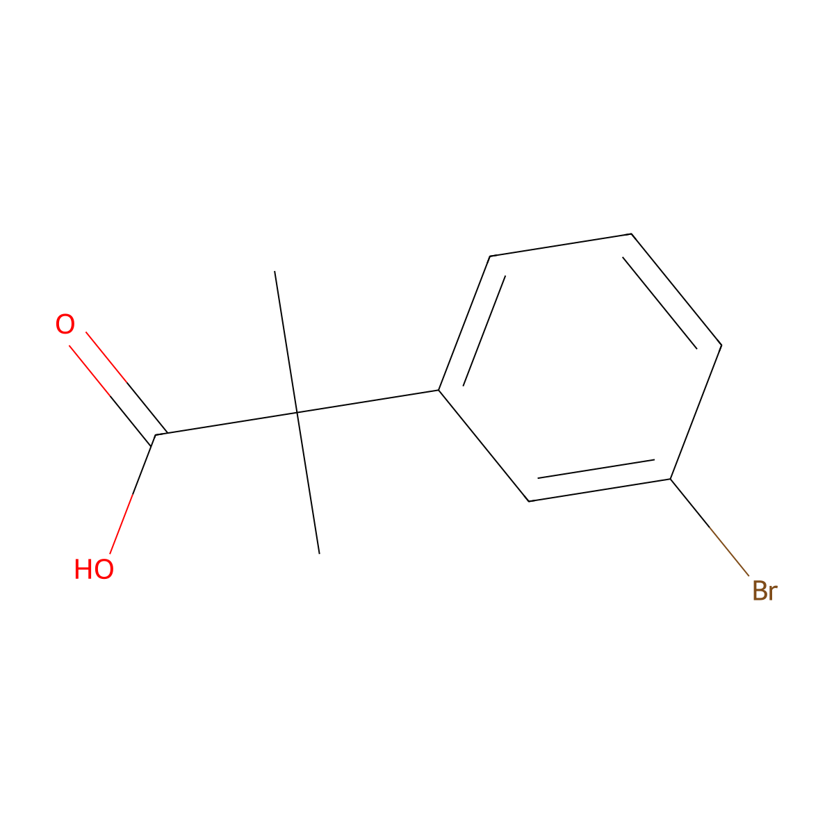 2-(3-Bromophenyl)-2-methylpropanoic acid molecular structure, CAS 81606-47-5