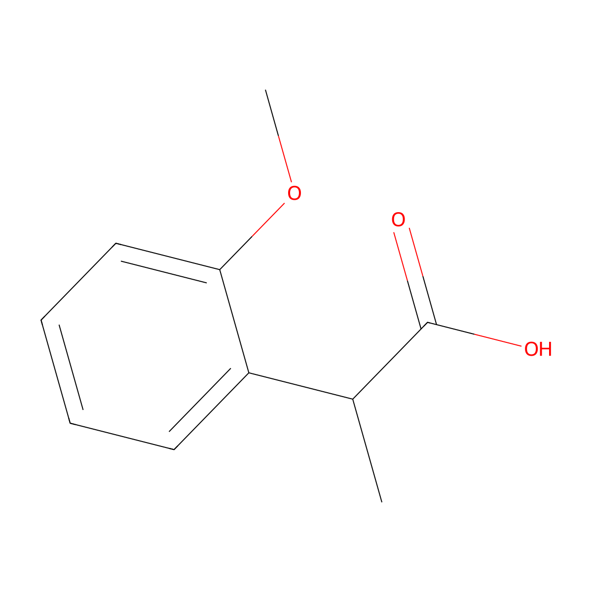 (S)-2-(2-Methoxyphenyl)propanoic acid molecular structure, CAS 81616-80-0
