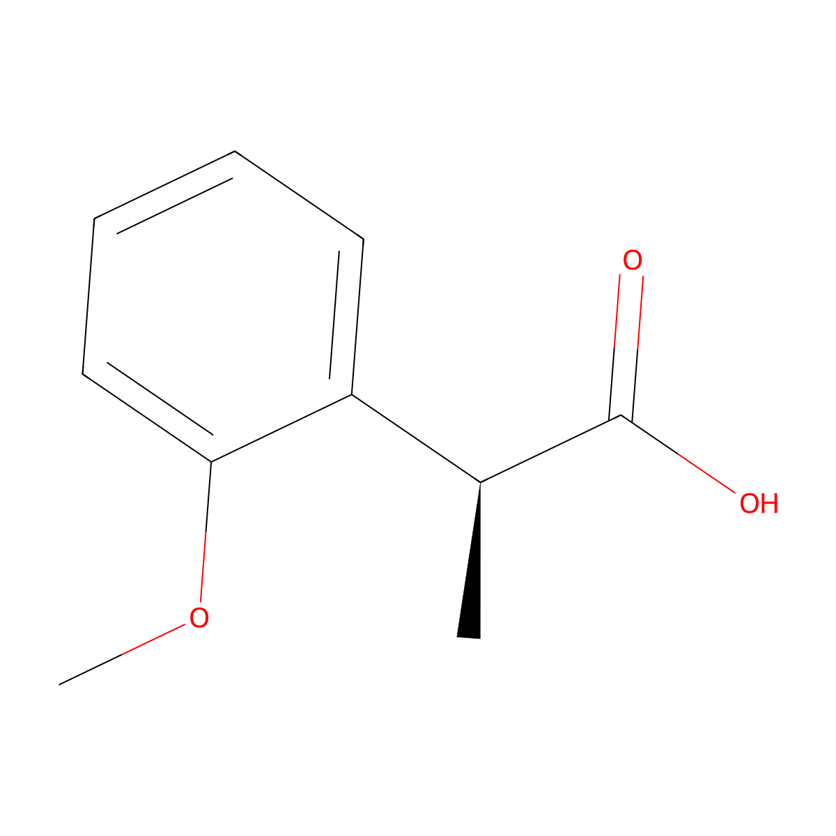 (S)-2-(2-Methoxyphenyl)propanoic acid molecular structure, CAS 81616-80-0