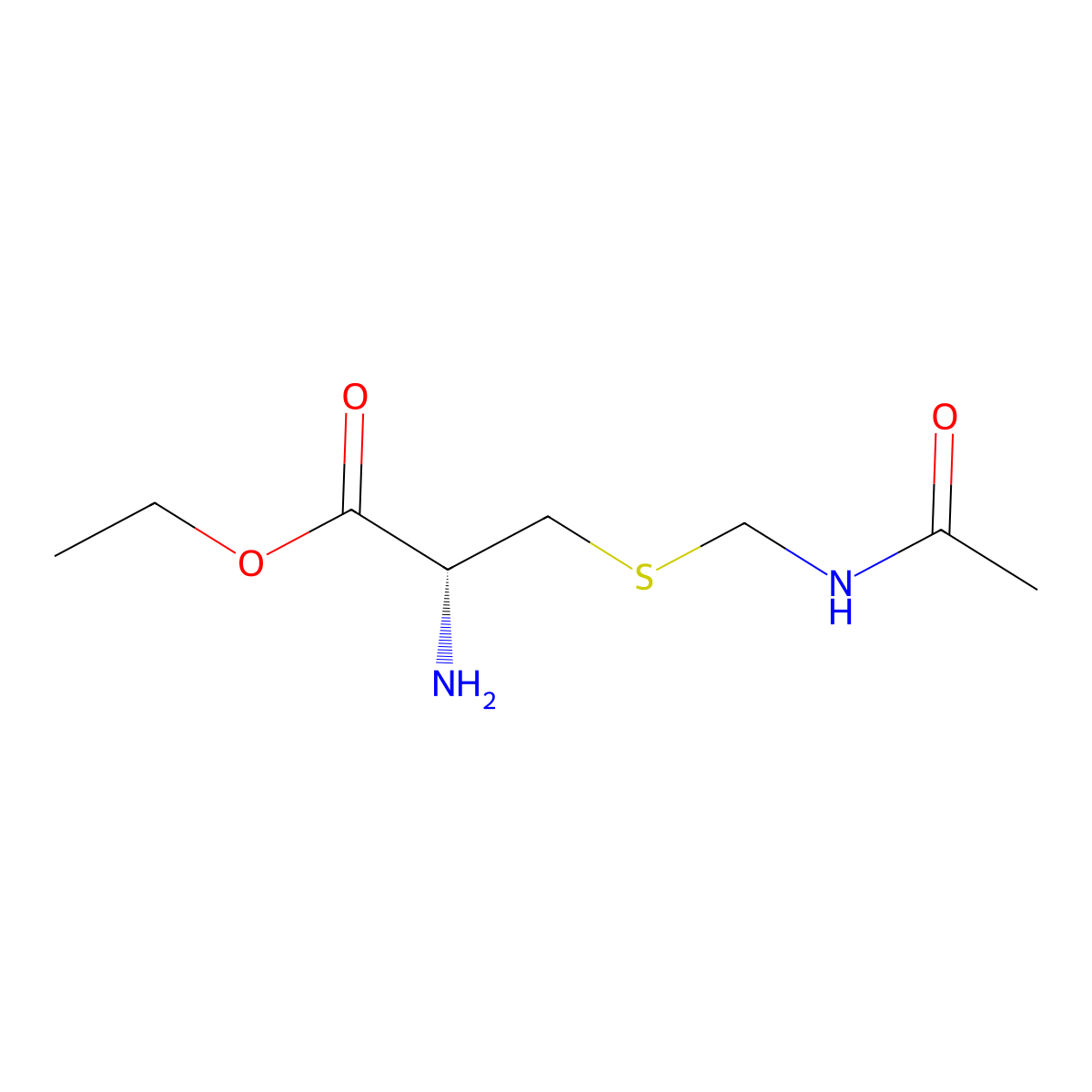 ethyl (2R)-2-amino-3-[(acetamidomethyl)sulfanyl]propanoate molecular structure, CAS 81619-60-5