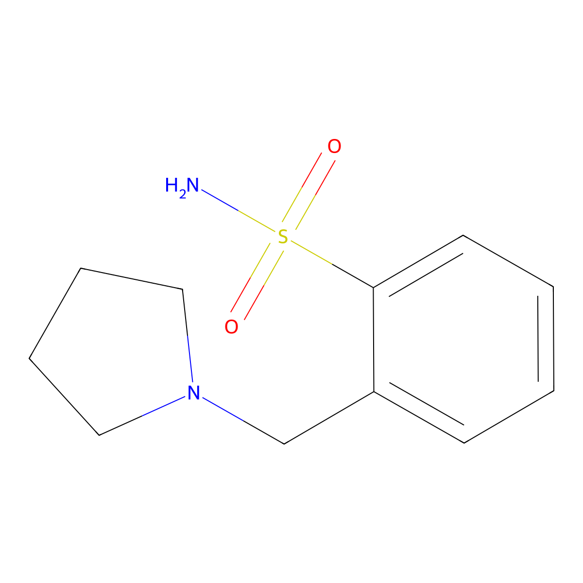2-(Pyrrolidin-1-ylmethyl)benzenesulfonamide molecular structure, CAS 81629-87-0