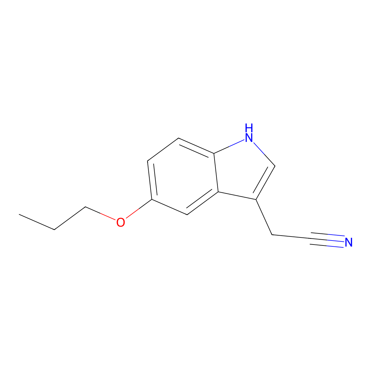 2-(5-propoxy-1H-indol-3-yl)acetonitrile molecular structure, CAS 81630-84-4