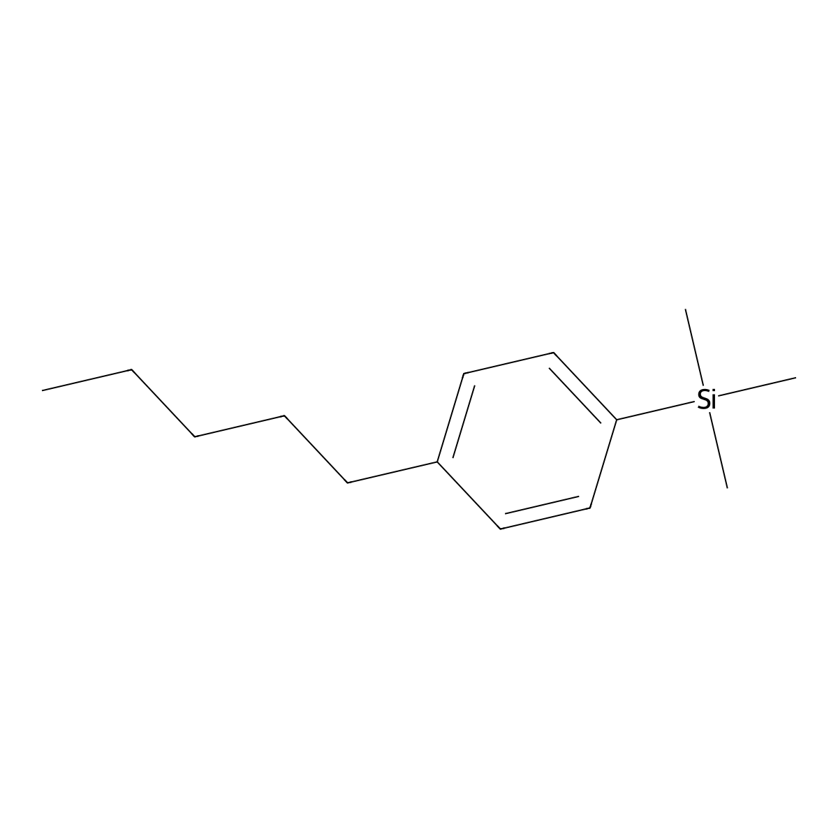 Trimethyl(4-pentylphenyl)silane molecular structure, CAS 81631-82-5