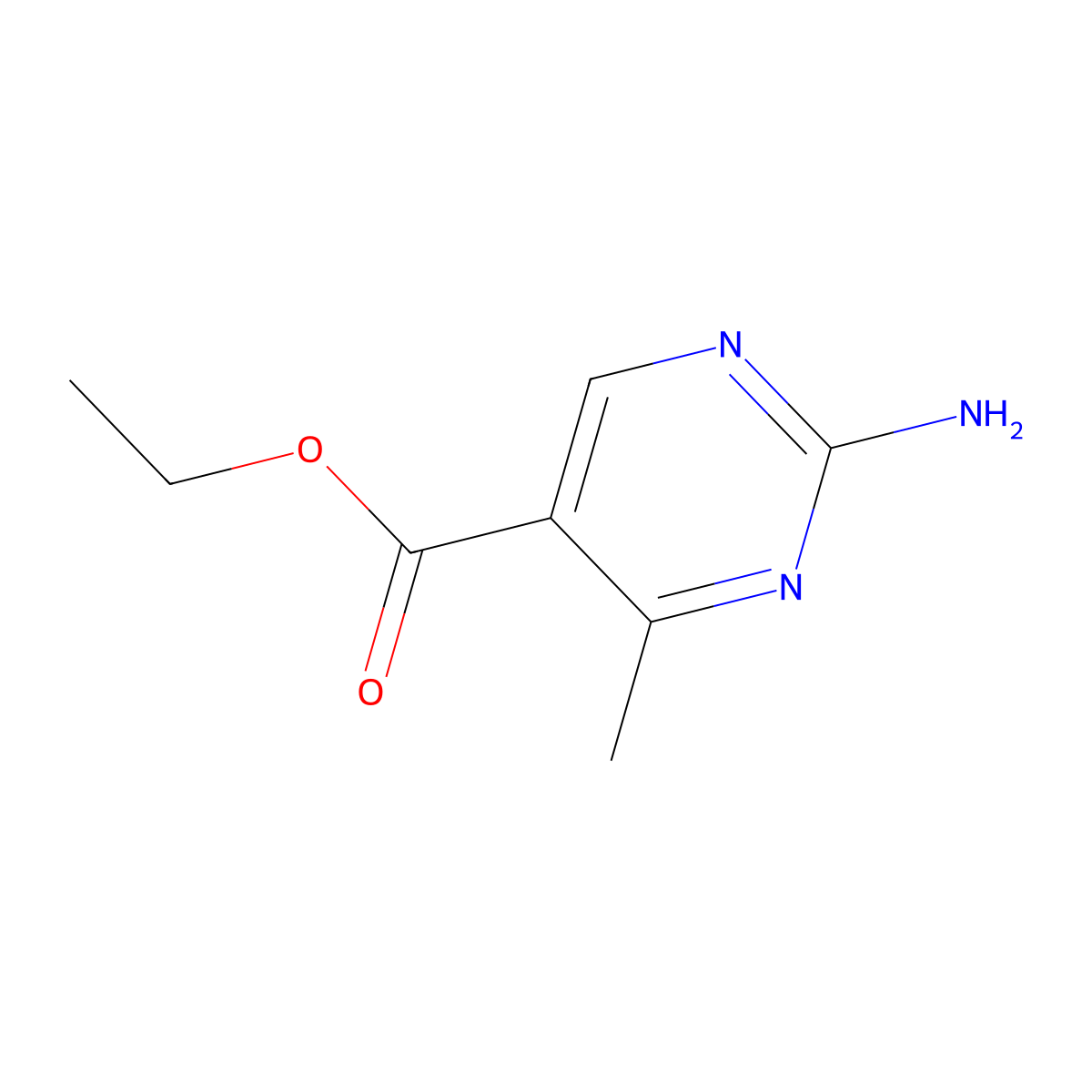 5-Pyrimidinecarboxylic acid, 2-amino-4-methyl-, ethyl ester molecular structure, CAS 81633-29-6