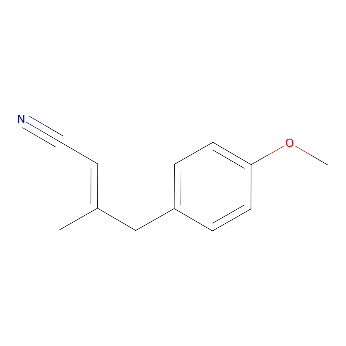 4-(4-Methoxyphenyl)-3-methylbut-2-enenitrile molecular structure, CAS 81639-86-3