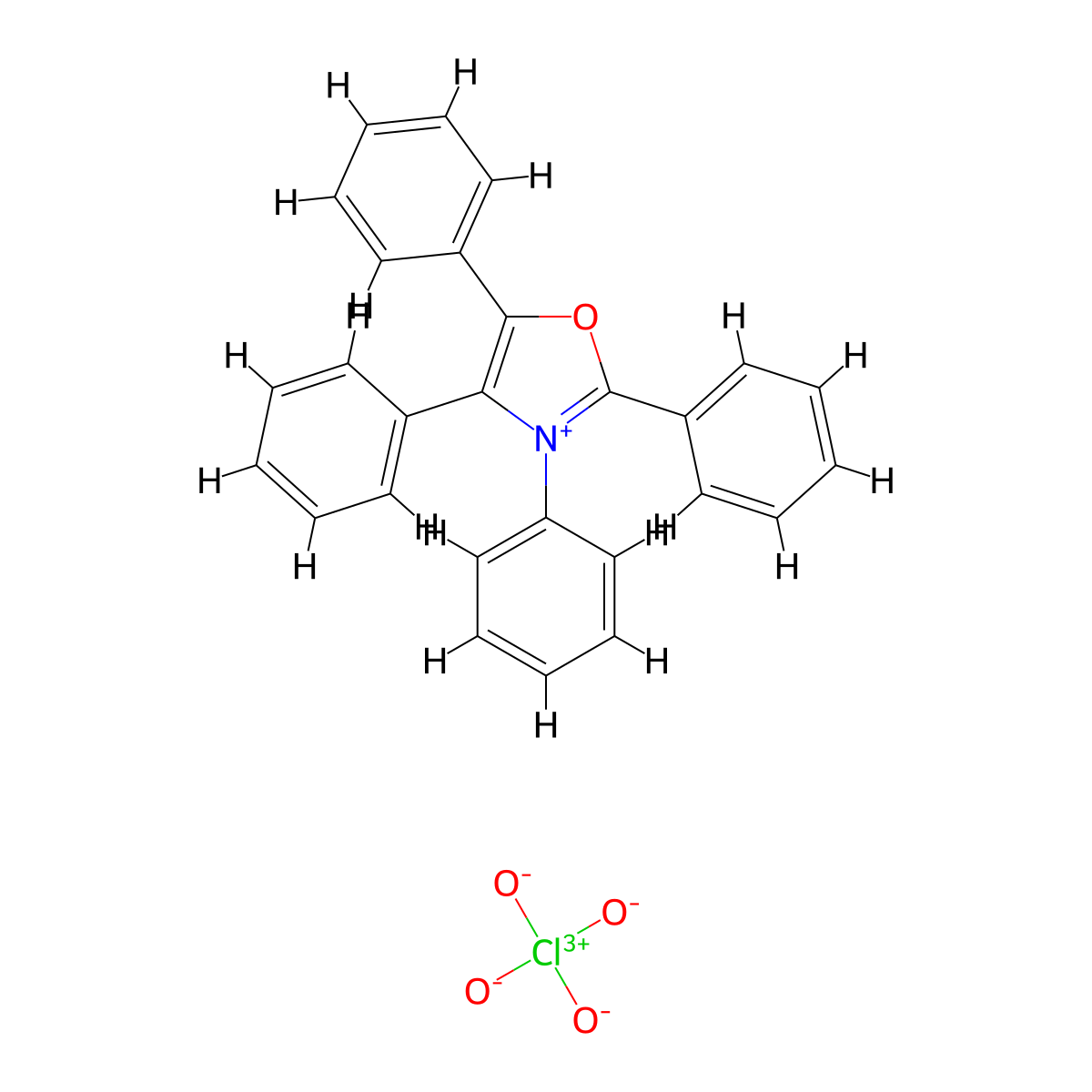 2,3,4,5-Tetraphenyl-1,3-oxazol-3-ium perchlorate molecular structure, CAS 81640-34-8