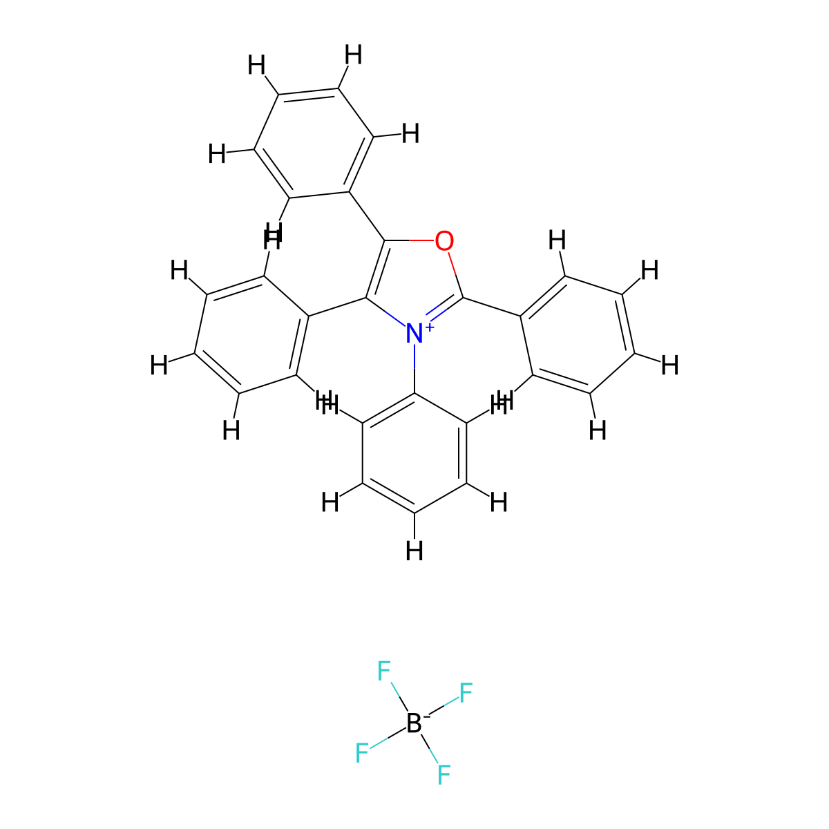 2,3,4,5-Tetraphenyl-1,3-oxazol-3-ium tetrafluoroborate molecular structure, CAS 81640-35-9