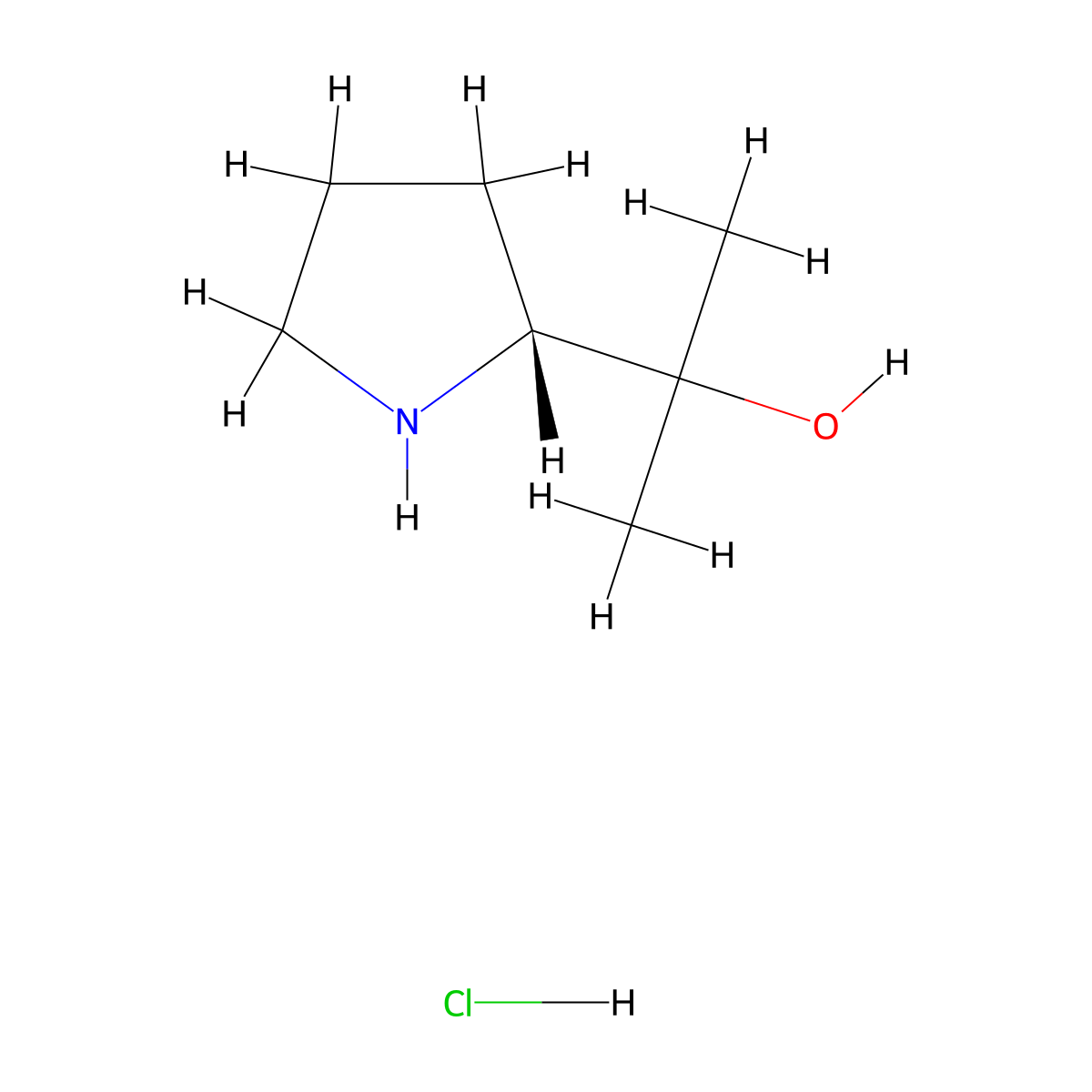 2-((2R)-pyrrolidin-2-yl)propan-2-ol hydrochloride molecular structure, CAS 816425-22-6