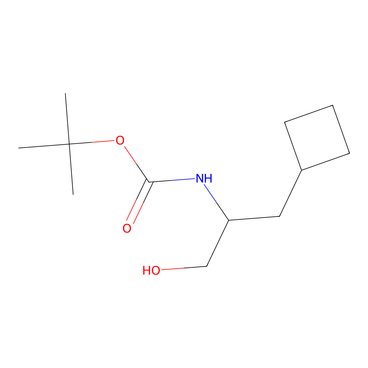 tert-Butyl 1-cyclobutyl-3-hydroxypropan-2-ylcarbamate molecular structure, CAS 816429-99-9
