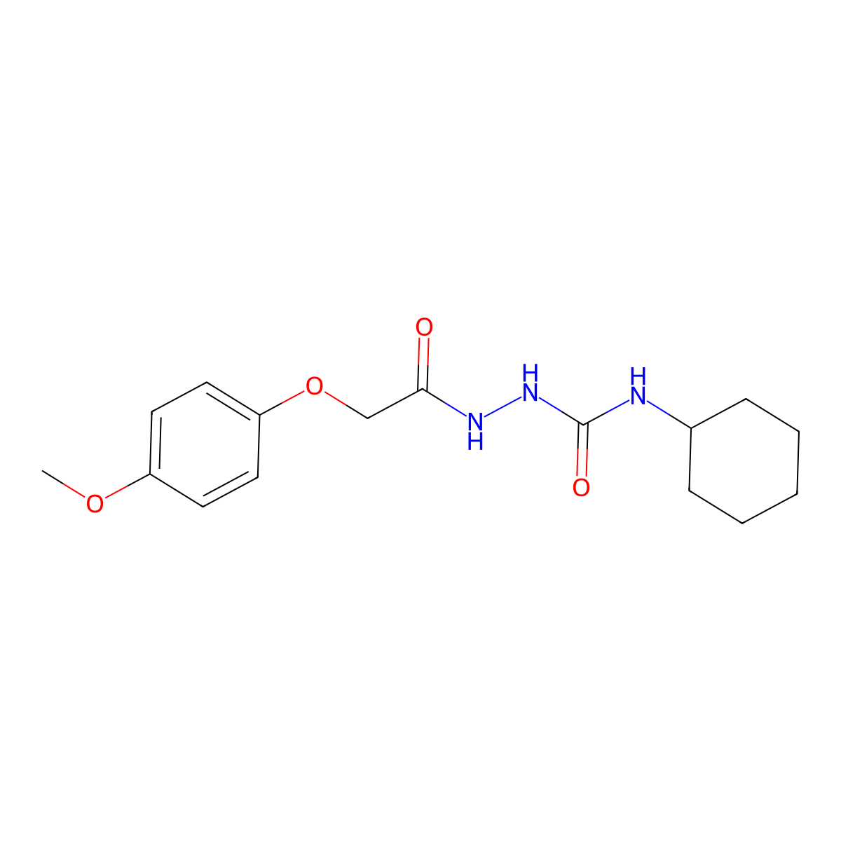 1-Cyclohexyl-3-[[2-(4-methoxyphenoxy)acetyl]amino]urea molecular structure, CAS 816439-90-4