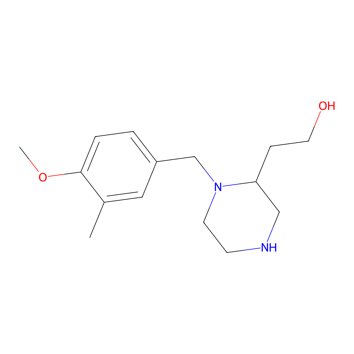 2-[1-(4-Methoxy-3-methylbenzyl)-2-piperazinyl]ethanol molecular structure, CAS 816441-26-6