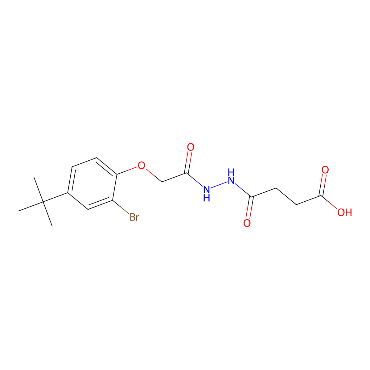 4-{2-[(2-Bromo-4-tert-butylphenoxy)acetyl]hydrazino}-4-oxobutanoic acid molecular structure, CAS 816442-95-2