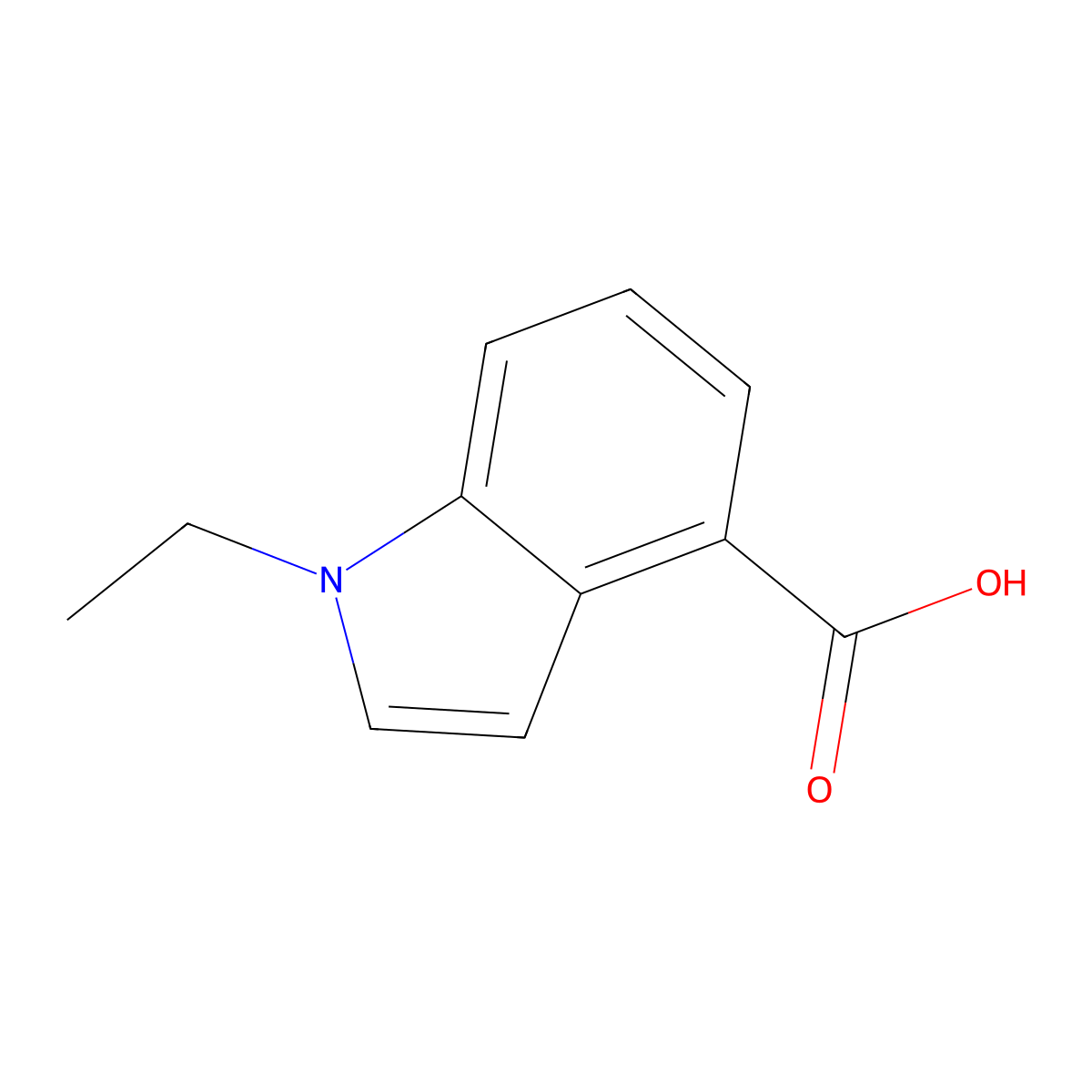 1-ethyl-1H-indole-4-carboxylic acid molecular structure, CAS 816449-04-4