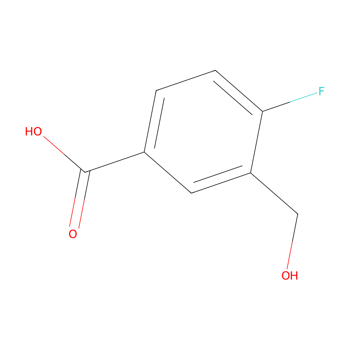 4-Fluoro-3-(hydroxymethyl)benzoic acid molecular structure, CAS 816449-68-0