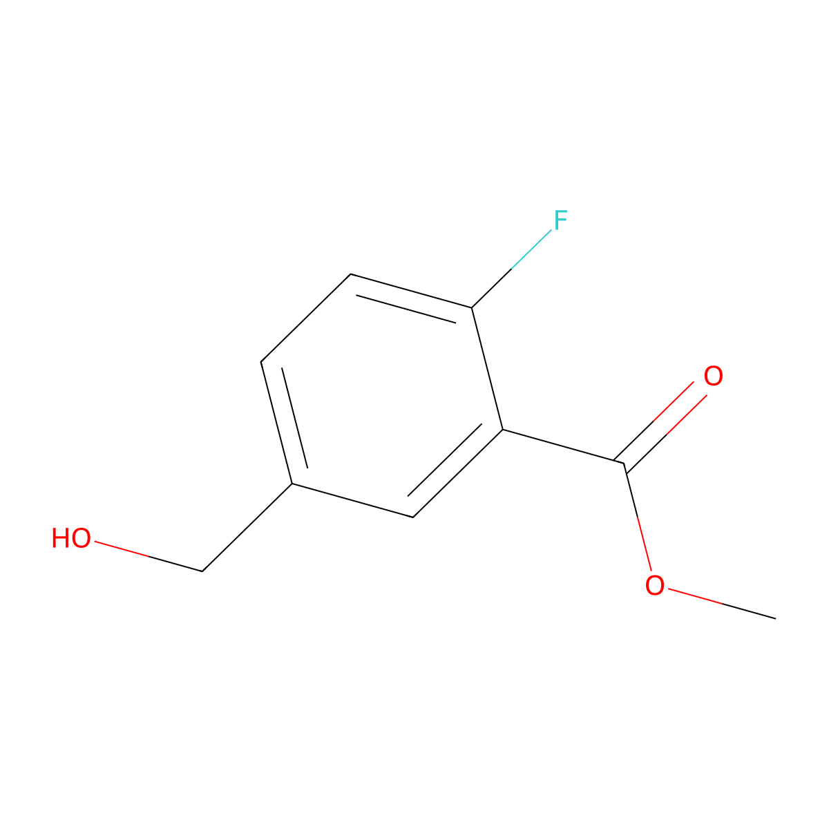Benzoic acid, 2-fluoro-5-(hydroxymethyl)-, methyl ester molecular structure, CAS 816449-70-4