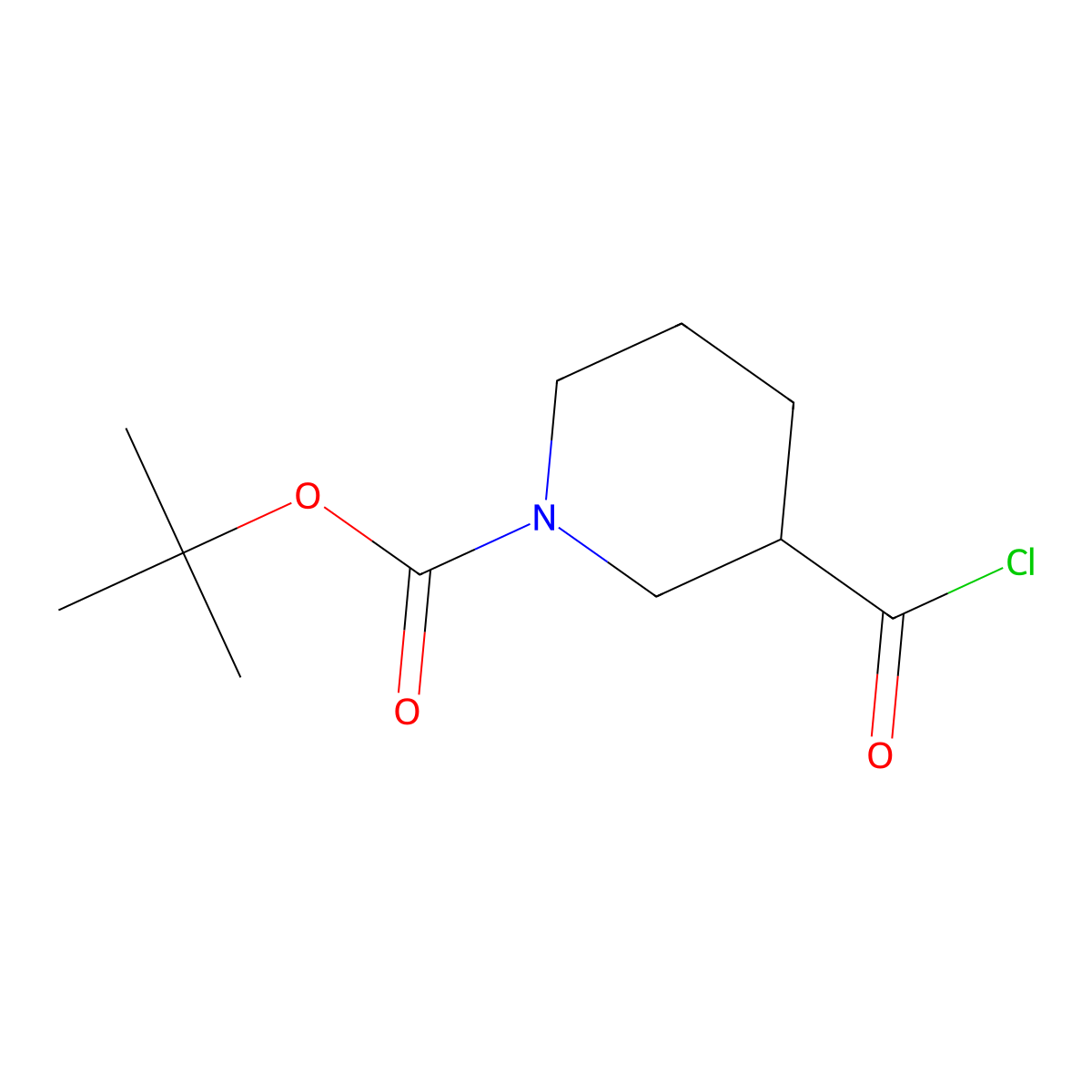 Tert-butyl 3-(chlorocarbonyl)piperidine-1-carboxylate molecular structure, CAS 816455-27-3