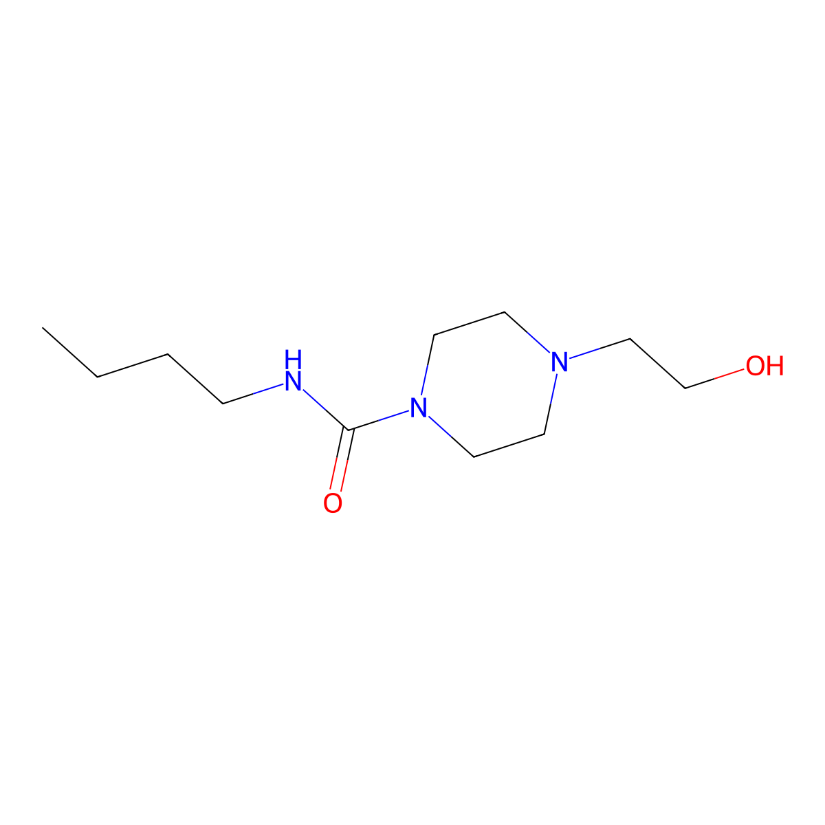 N-butyl-4-(2-hydroxyethyl)piperazine-1-carboxamide molecular structure, CAS 816456-45-8