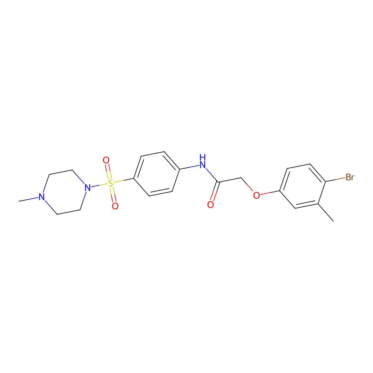 2-(4-bromo-3-methylphenoxy)-N-(4-((4-methylpiperazin-1-yl)sulfonyl)phenyl)acetamide molecular structure, CAS 816460-78-3