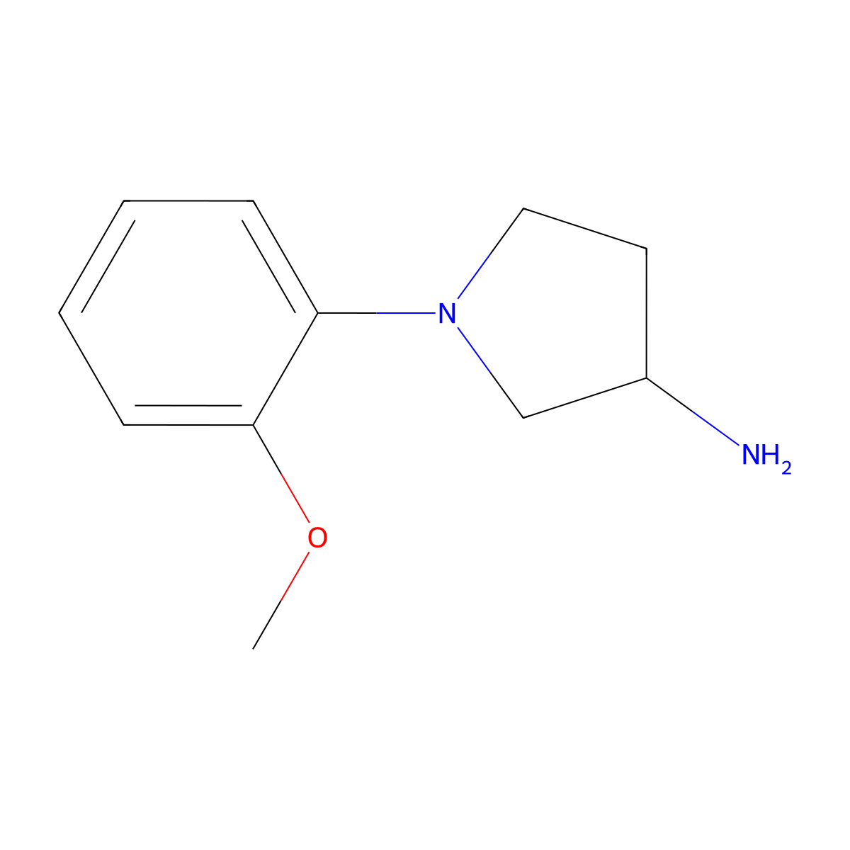 1-(2-Methoxyphenyl)-3-pyrrolidinamine molecular structure, CAS 816468-25-4