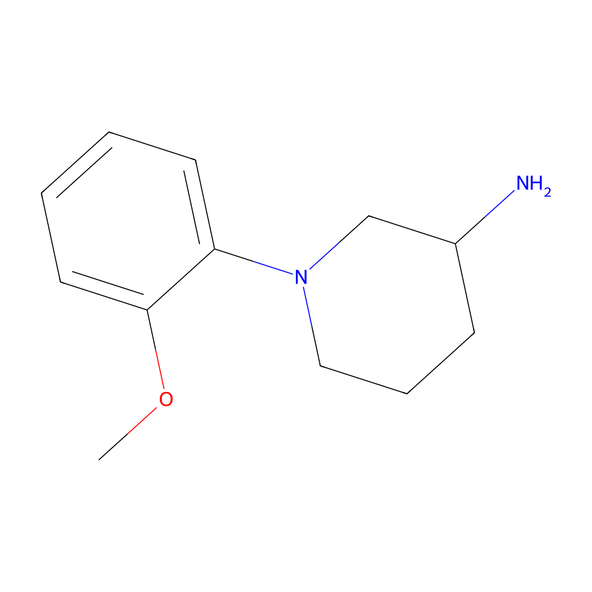 1-(2-Methoxyphenyl)piperidin-3-amine molecular structure, CAS 816468-27-6