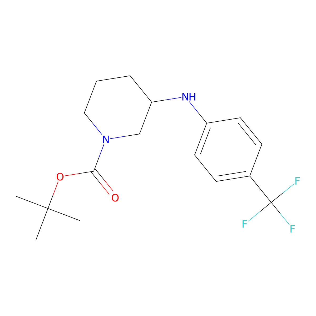 tert-Butyl 3-((4-(trifluoromethyl)phenyl)amino)piperidine-1-carboxylate molecular structure, CAS 816468-50-5