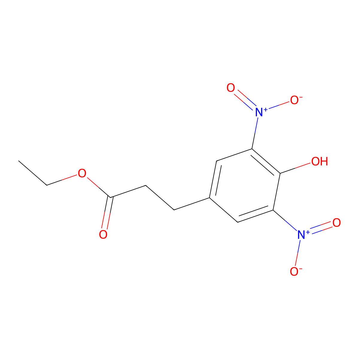 Ethyl 3,5-dinitro-4-hydroxyhydrocinnamate molecular structure, CAS 81650-04-6