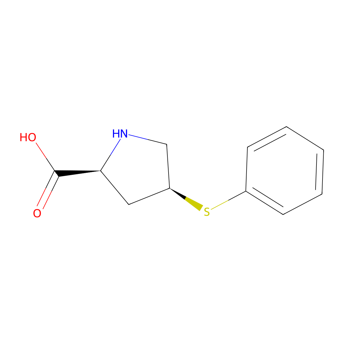 (4S)-4-(phenylsulfanyl)-L-proline molecular structure, CAS 81653-77-2
