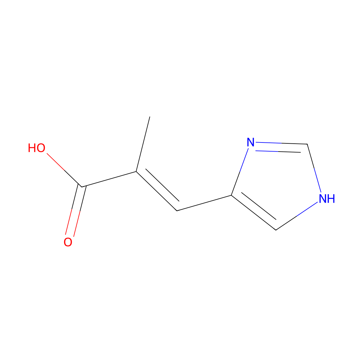 (2E)-3-(1H-imidazol-4-yl)-2-methylprop-2-enoic acid molecular structure, CAS 81653-96-5