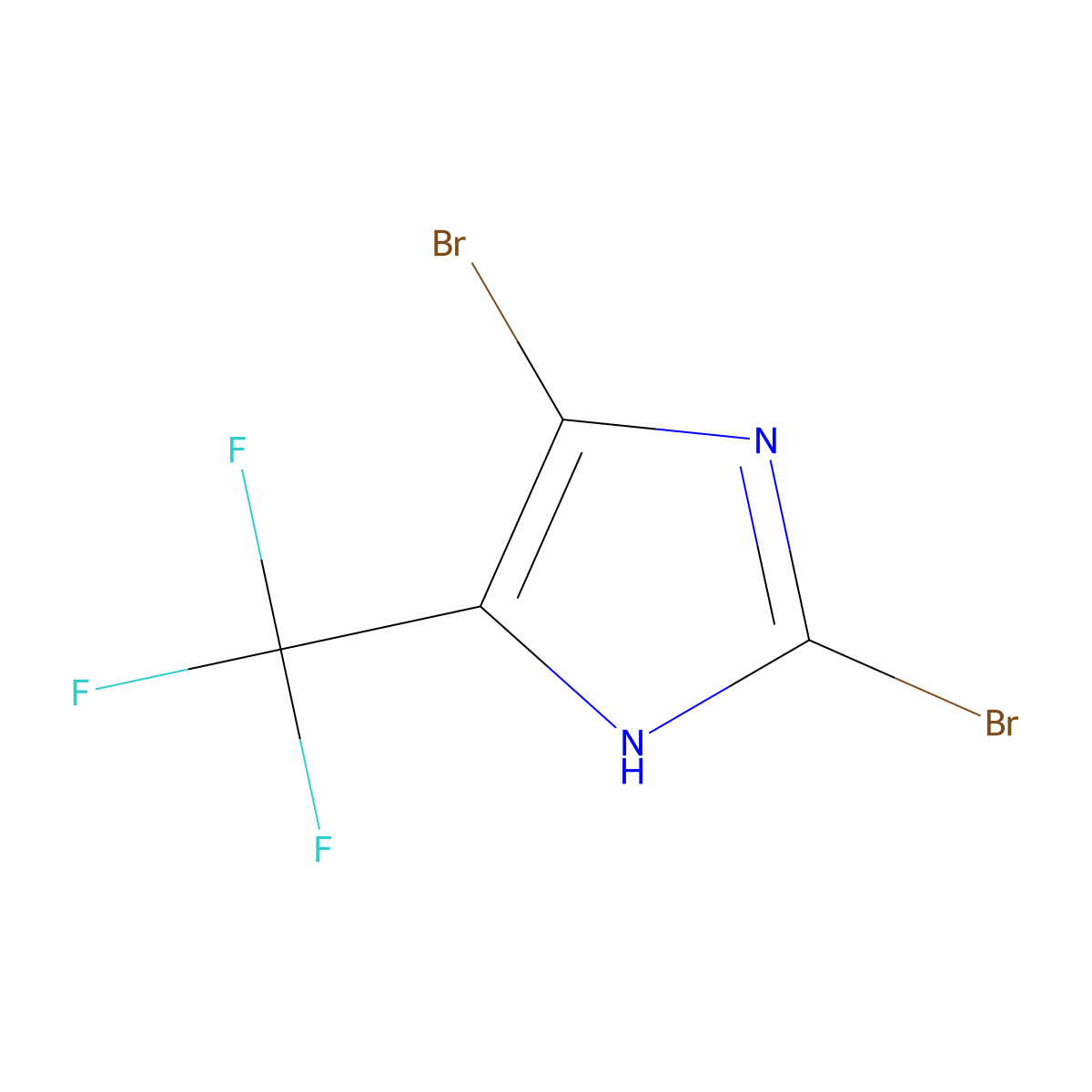 2,4-dibromo-5-(trifluoromethyl)-1H-imidazole molecular structure, CAS 81654-02-6