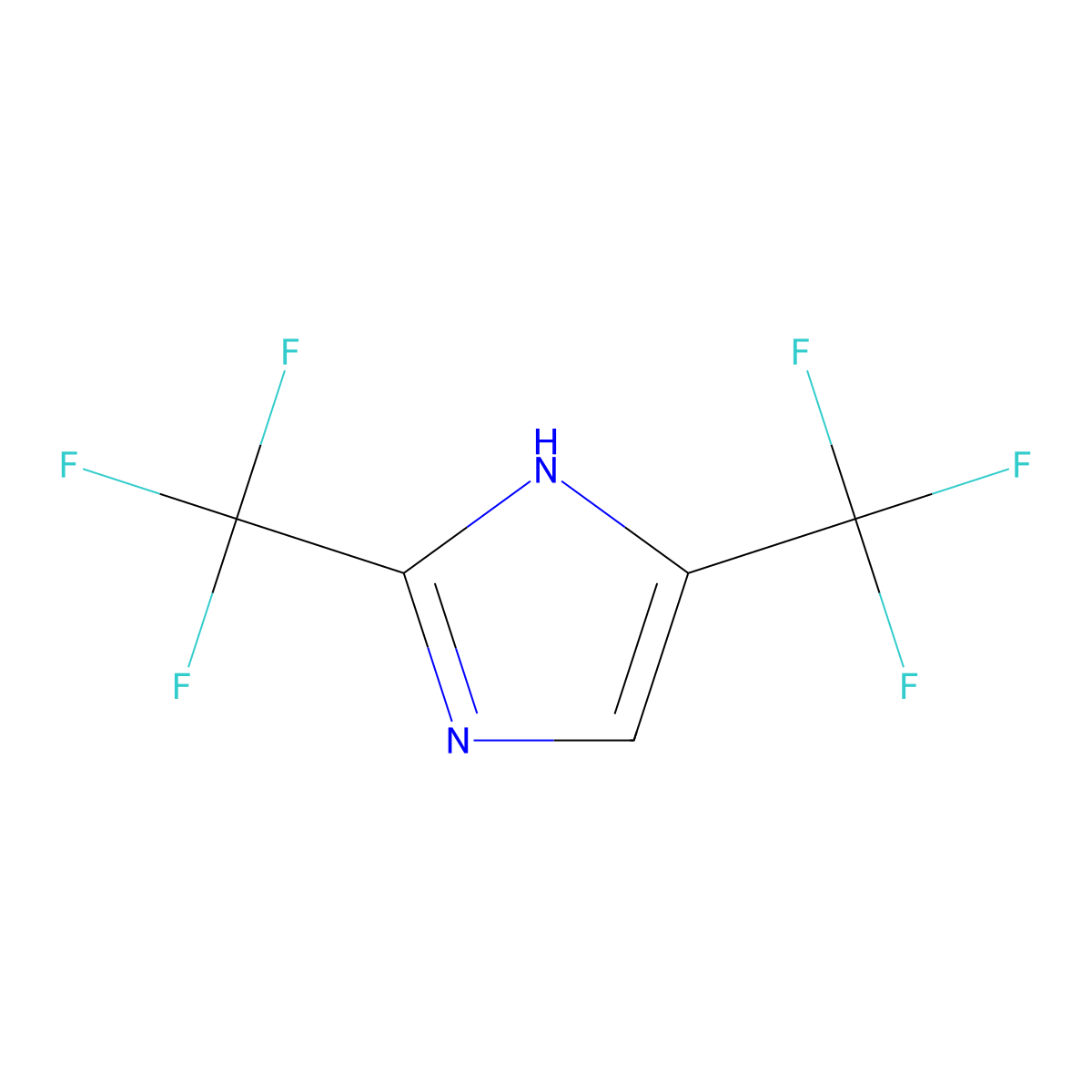 2,5-bis(trifluoromethyl)-1H-imidazole molecular structure, CAS 81654-07-1