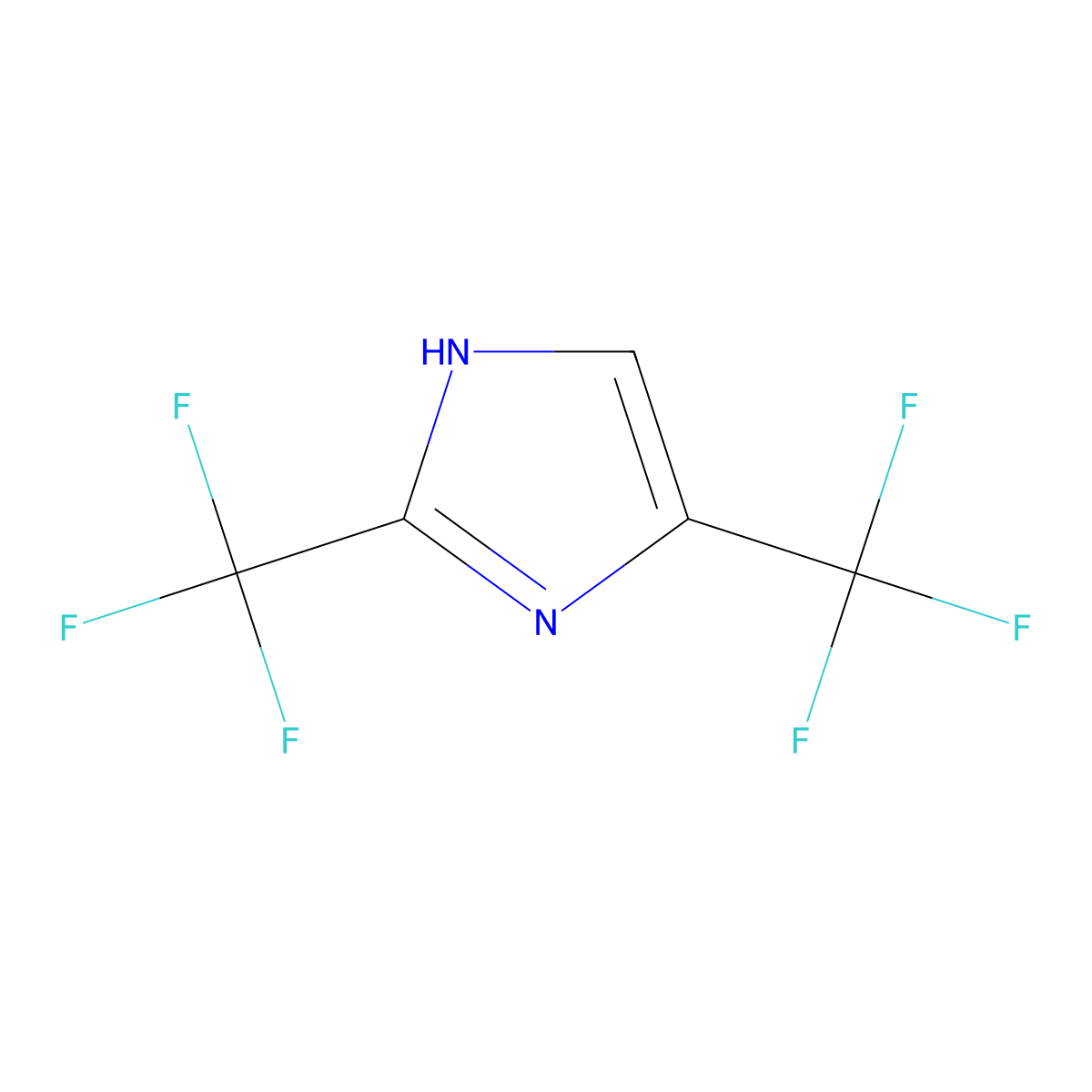2,5-bis(trifluoromethyl)-1H-imidazole molecular structure, CAS 81654-07-1