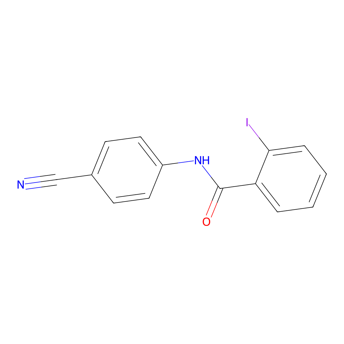 N-(4-cyanophenyl)-2-iodobenzamide molecular structure, CAS 81654-64-0