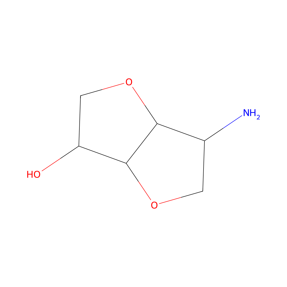 (3R,3AR,6S,6AR)-6-Aminohexahydrofuro[3,2-B]furan-3-OL molecular structure, CAS 81655-05-2