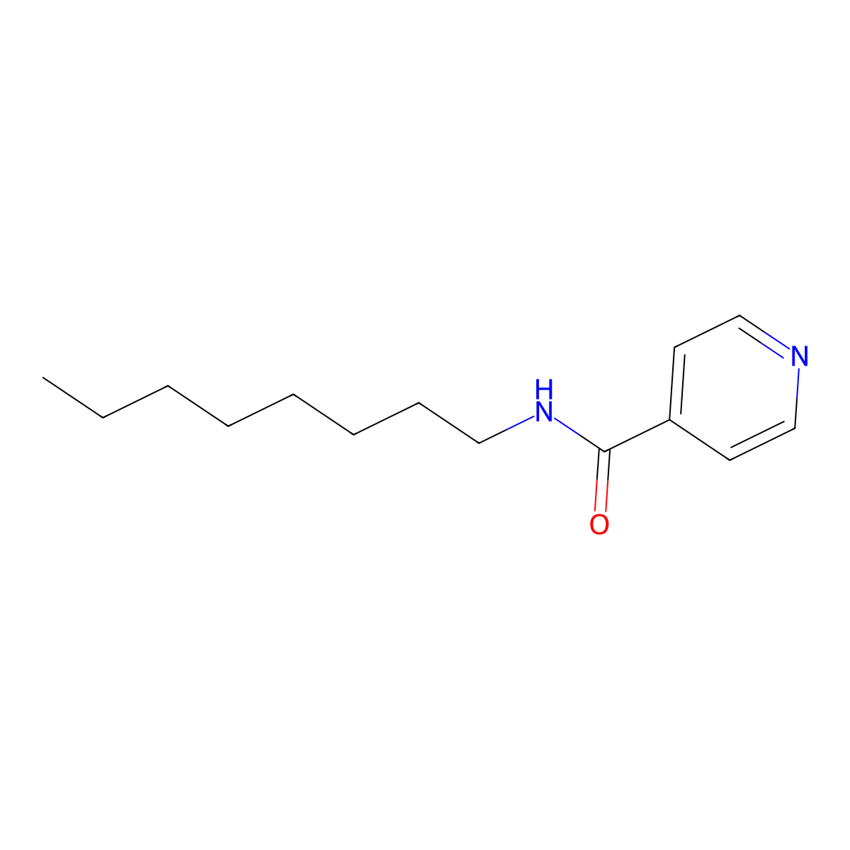N-octylpyridine-4-carboxamide molecular structure, CAS 81660-71-1