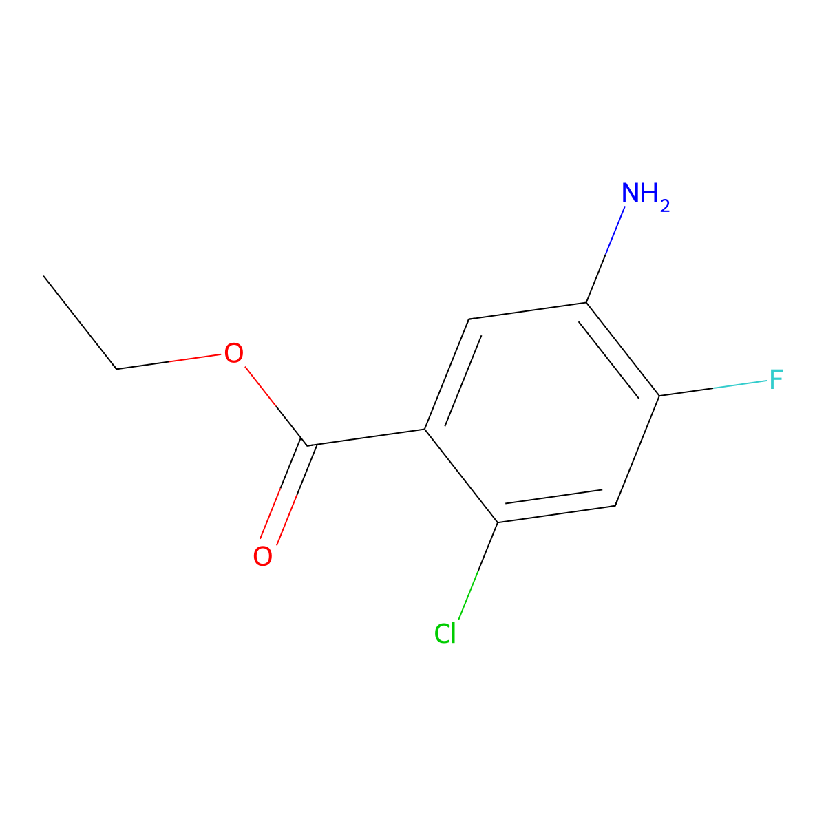 Ethyl 5-amino-2-chloro-4-fluorobenzoate molecular structure, CAS 81664-52-0