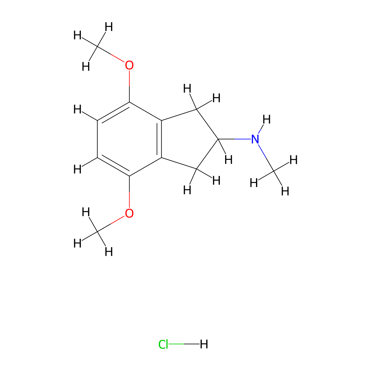 4,7-dimethoxy-N-methyl-2,3-dihydro-1H-inden-2-aminehydrochloride molecular structure, CAS 81664-61-1