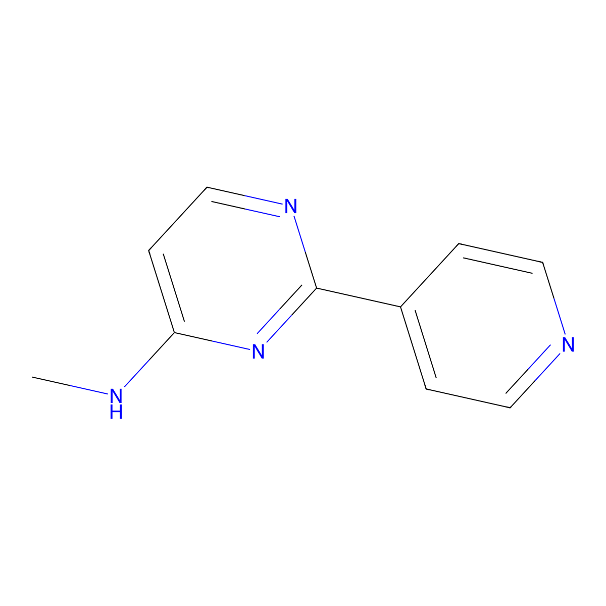 N-Methyl-2-(pyridin-4-yl)pyrimidin-4-amine molecular structure, CAS 81664-77-9