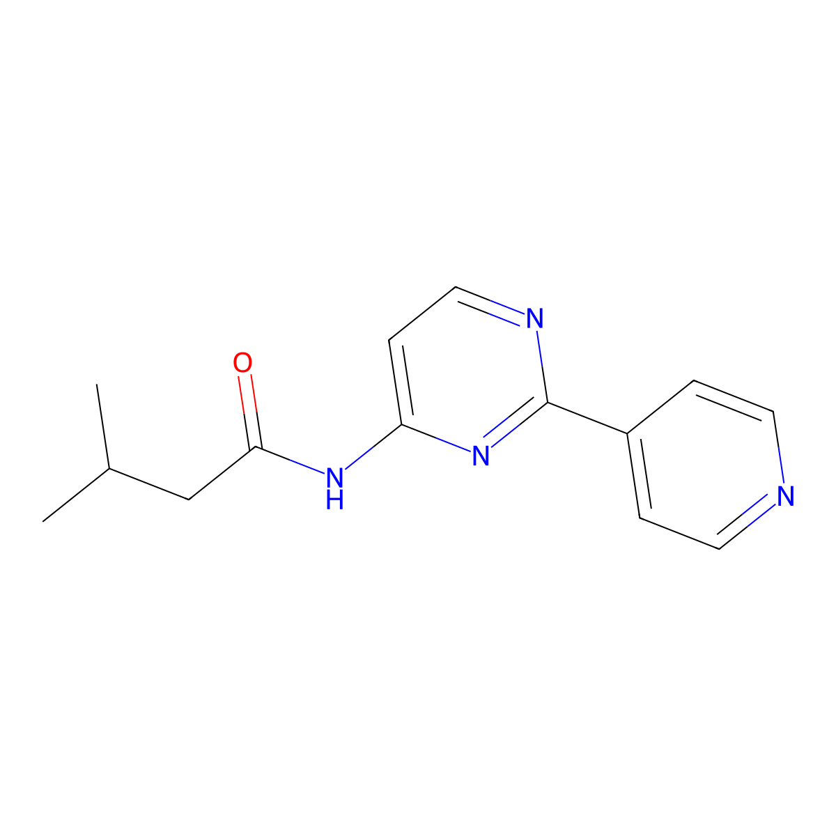3-methyl-N-[2-(4-pyridinyl)-4-pyrimidinyl]butanamide molecular structure, CAS 81664-83-7