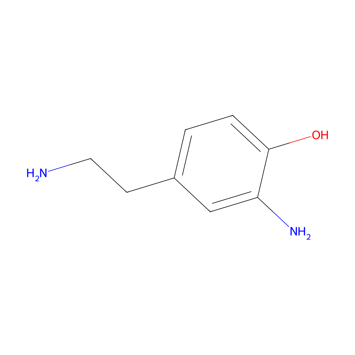 3-Aminotyramine molecular structure, CAS 81666-88-8