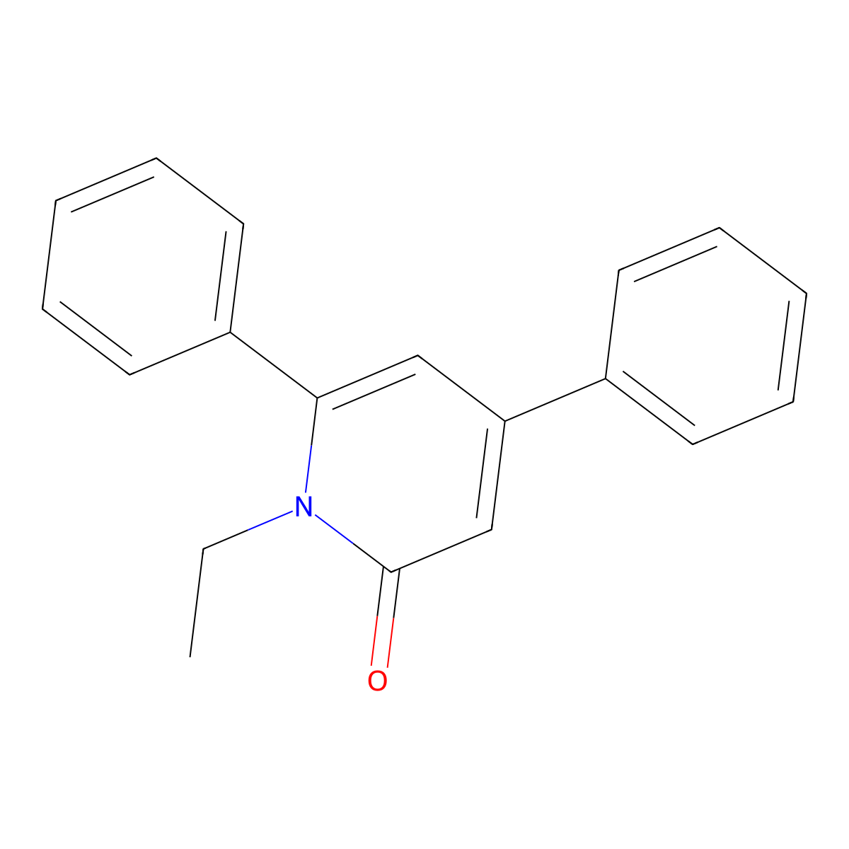1-Ethyl-4,6-diphenyl-1,2-dihydropyridin-2-one molecular structure, CAS 81668-35-1