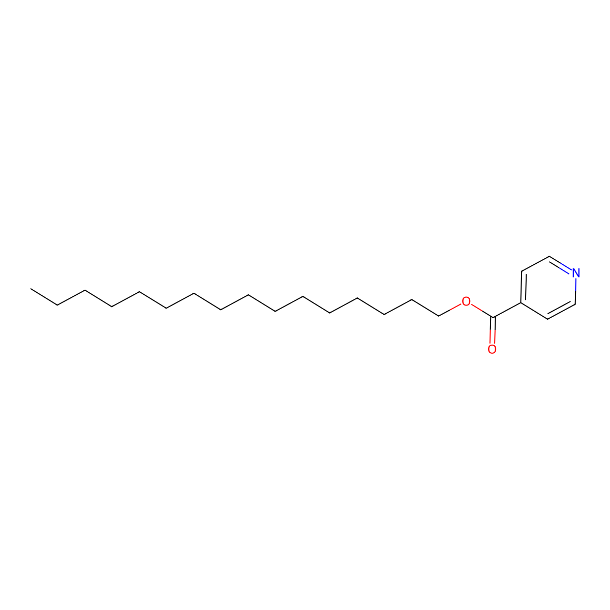 Isonicotinic acid, hexadecyl ester molecular structure, CAS 81672-33-5