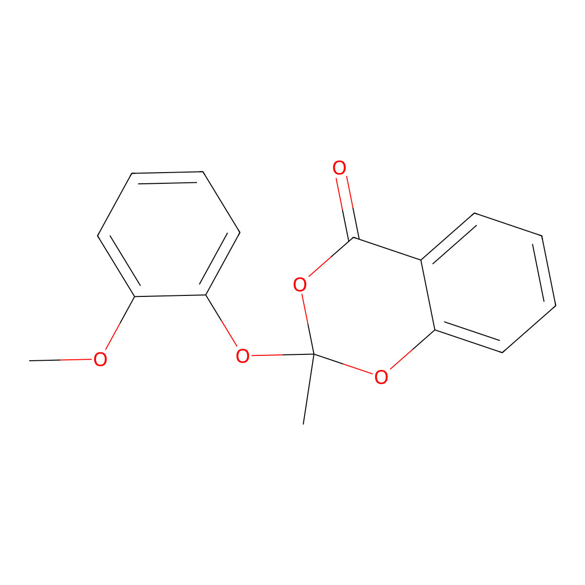 2-(2-Methoxyphenoxy)-2-methyl-4H-1,3-benzodioxin-4-one molecular structure, CAS 81674-79-5
