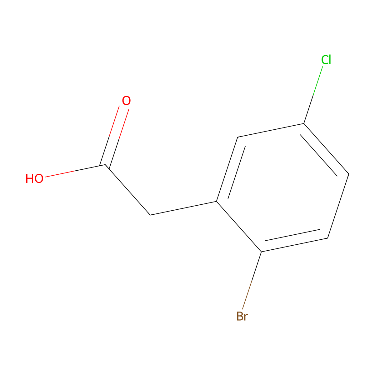 2-(2-Bromo-5-chlorophenyl)acetic acid molecular structure, CAS 81682-38-4