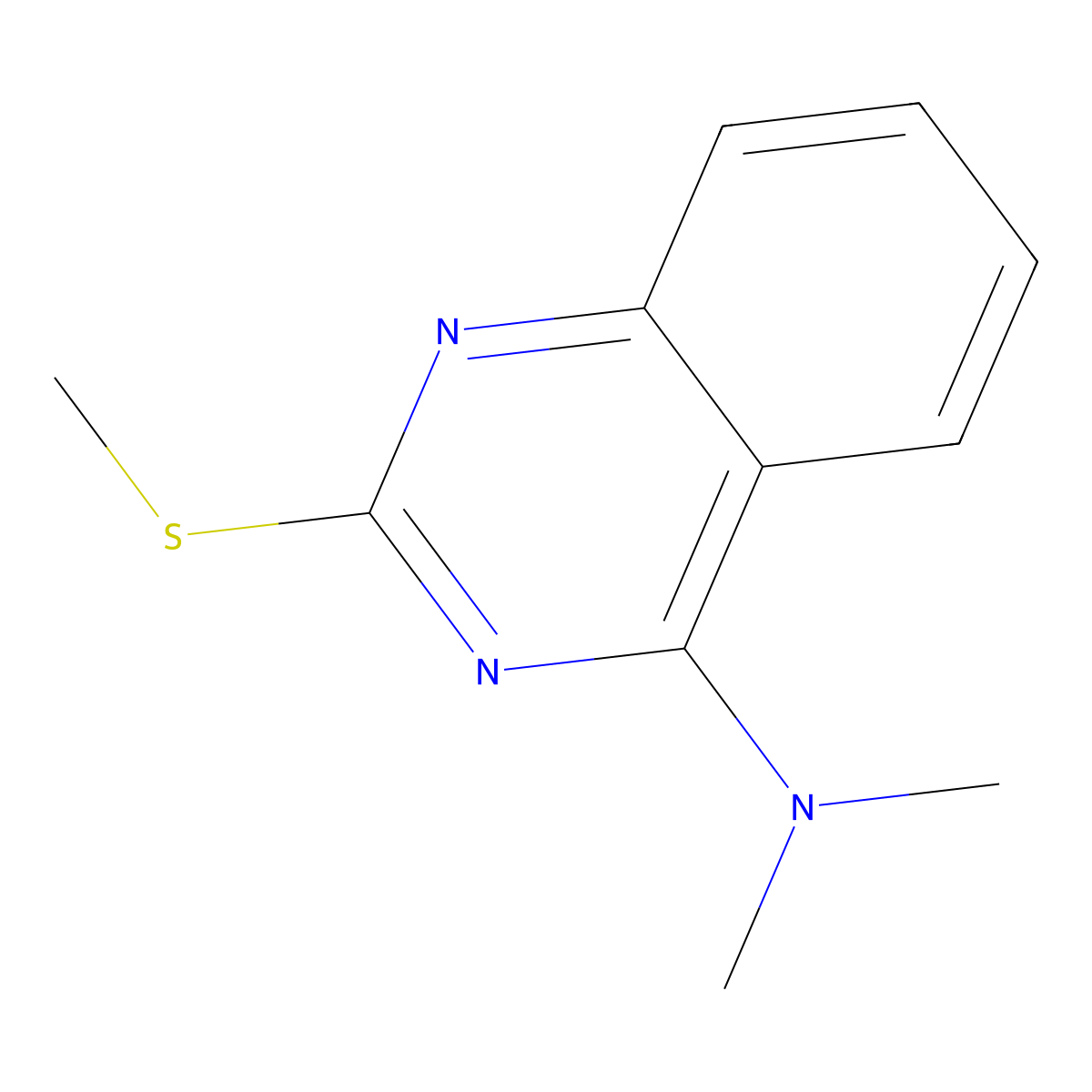N,N-dimethyl-2-(methylsulfanyl)-4-quinazolinamine molecular structure, CAS 81683-42-3