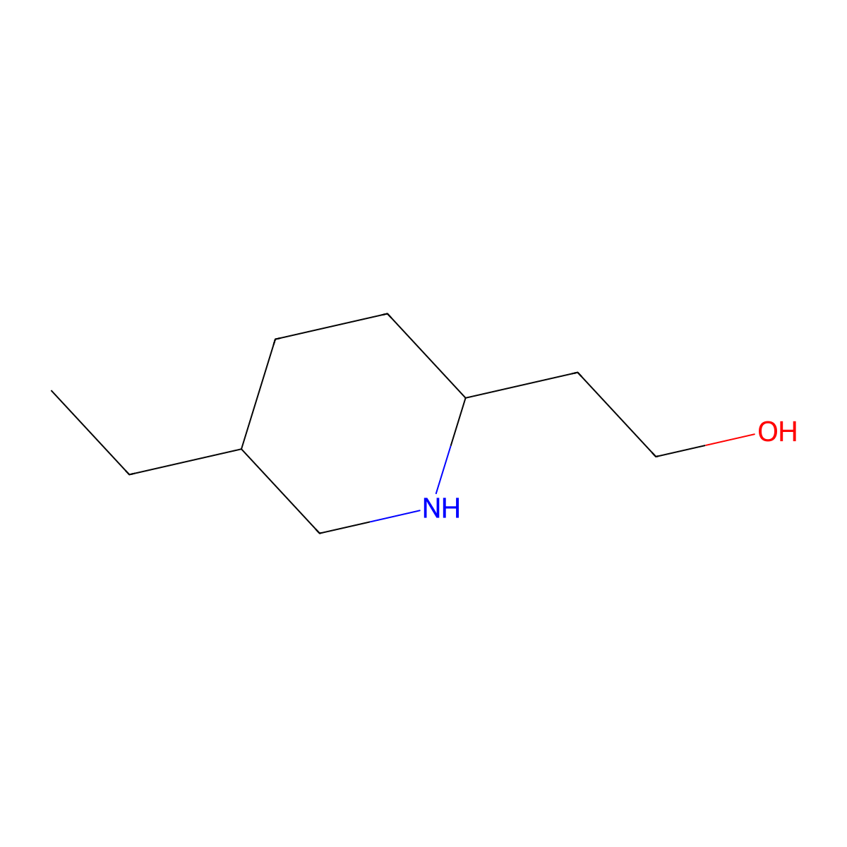 2-(5-Ethylpiperidin-2-yl)ethan-1-ol molecular structure, CAS 81684-30-2