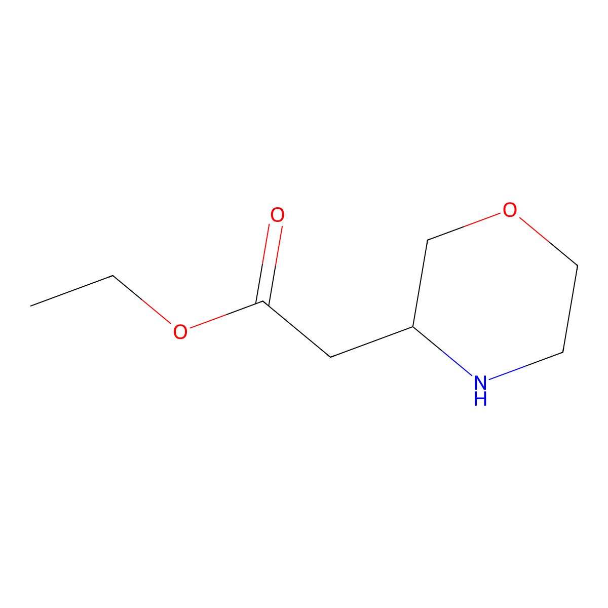 Ethyl 2-(morpholin-3-yl)acetate molecular structure, CAS 81684-84-6