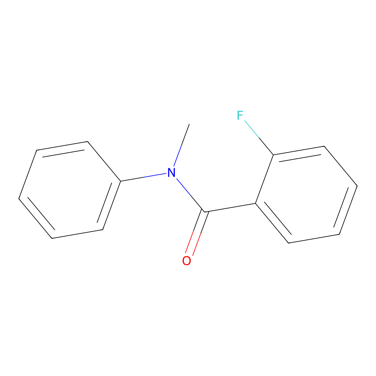 2-fluoro-N-methyl-N-phenylbenzamide molecular structure, CAS 81685-56-5