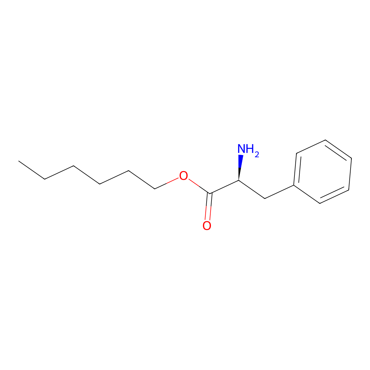 hexyl (2S)-2-amino-3-phenylpropanoate molecular structure, CAS 81686-34-2